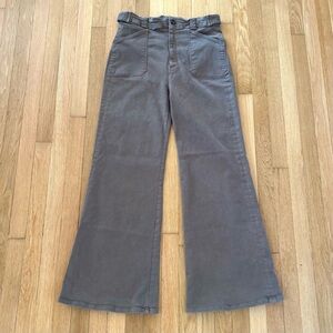 Mother Elbow Grease Roller Sneak Pants Wide Leg Flare Bell Bottoms Olive Size 32